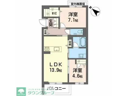 AILE BLANCHE 吹上(2LDK/4階)の間取り写真