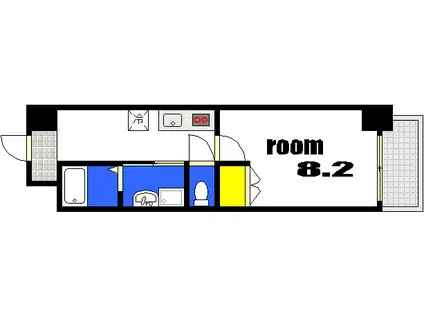 フレッド(1DK/3階)の間取り写真