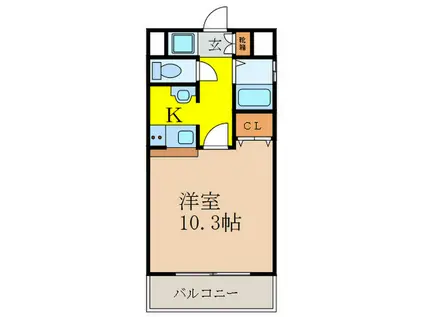 グランリーオ(1K/9階)の間取り写真