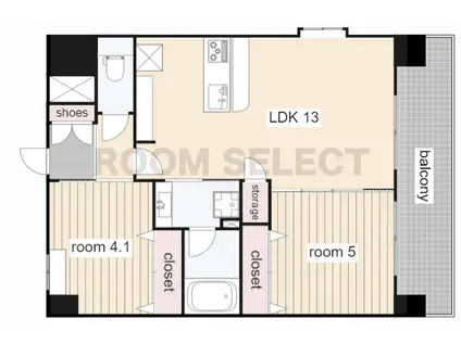 スプランディッド名駅ノース(2LDK/8階)の間取り写真