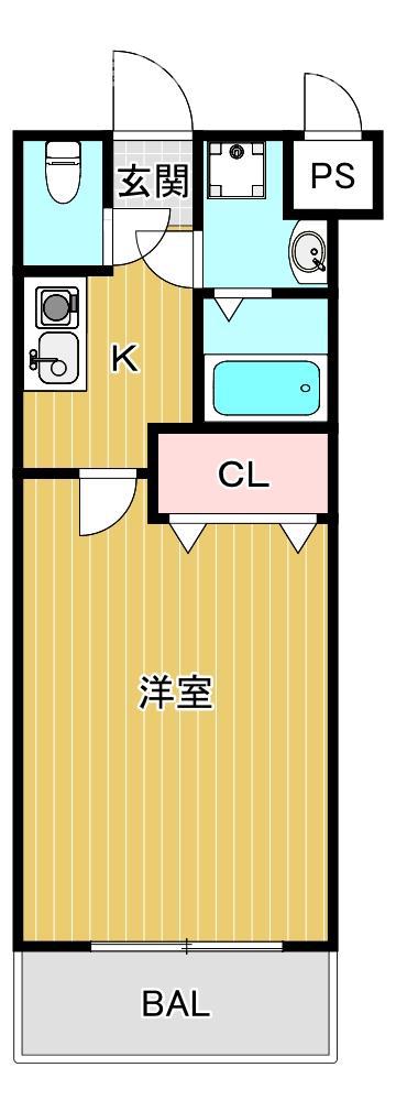 FR.IMP大阪城東(1K/2階)の間取り写真