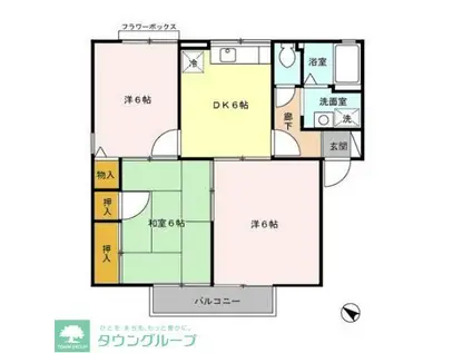 セントラル野口 (3DK/1階)の間取り写真