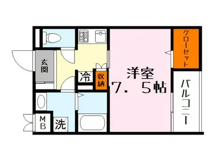 CLAIR DE LUNE(1K/3階)の間取り写真