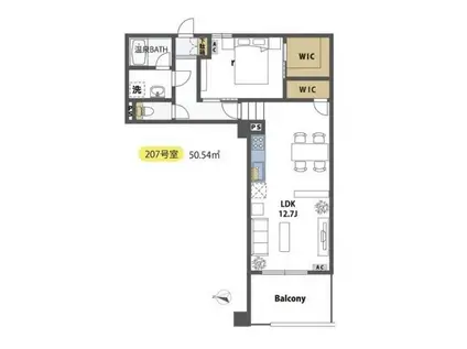 ラ・テルメデルレオーネ中央林間(1LDK/2階)の間取り写真