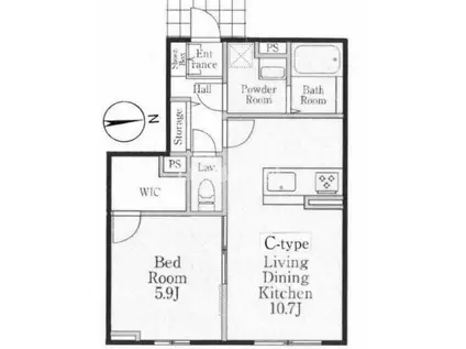ALFLAT L.B(1LDK/1階)の間取り写真