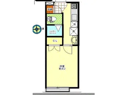 サンヒルズ落合(1K/1階)の間取り写真