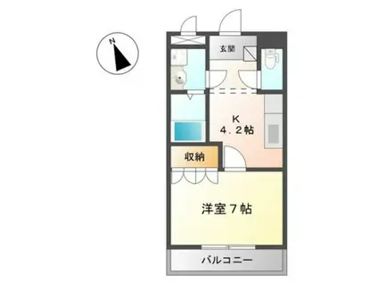 メゾンアグレアーブル(1K/1階)の間取り写真