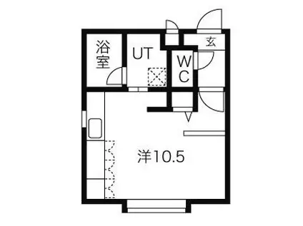 グレイスフルK(ワンルーム/2階)の間取り写真