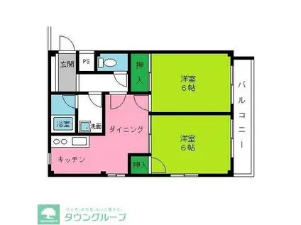 塚田ビル(2DK/2階)の間取り写真