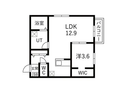 ユニオーネ豊田本町(1LDK/1階)の間取り写真