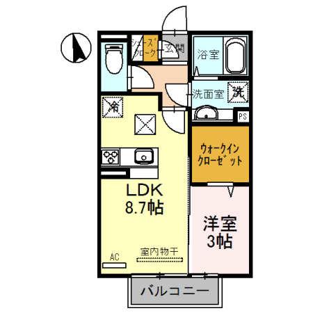 D-ROOM園部(1LDK/1階)の間取り写真