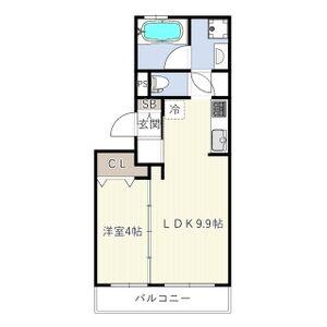 ヒールコートII(1LDK/1階)の間取り写真