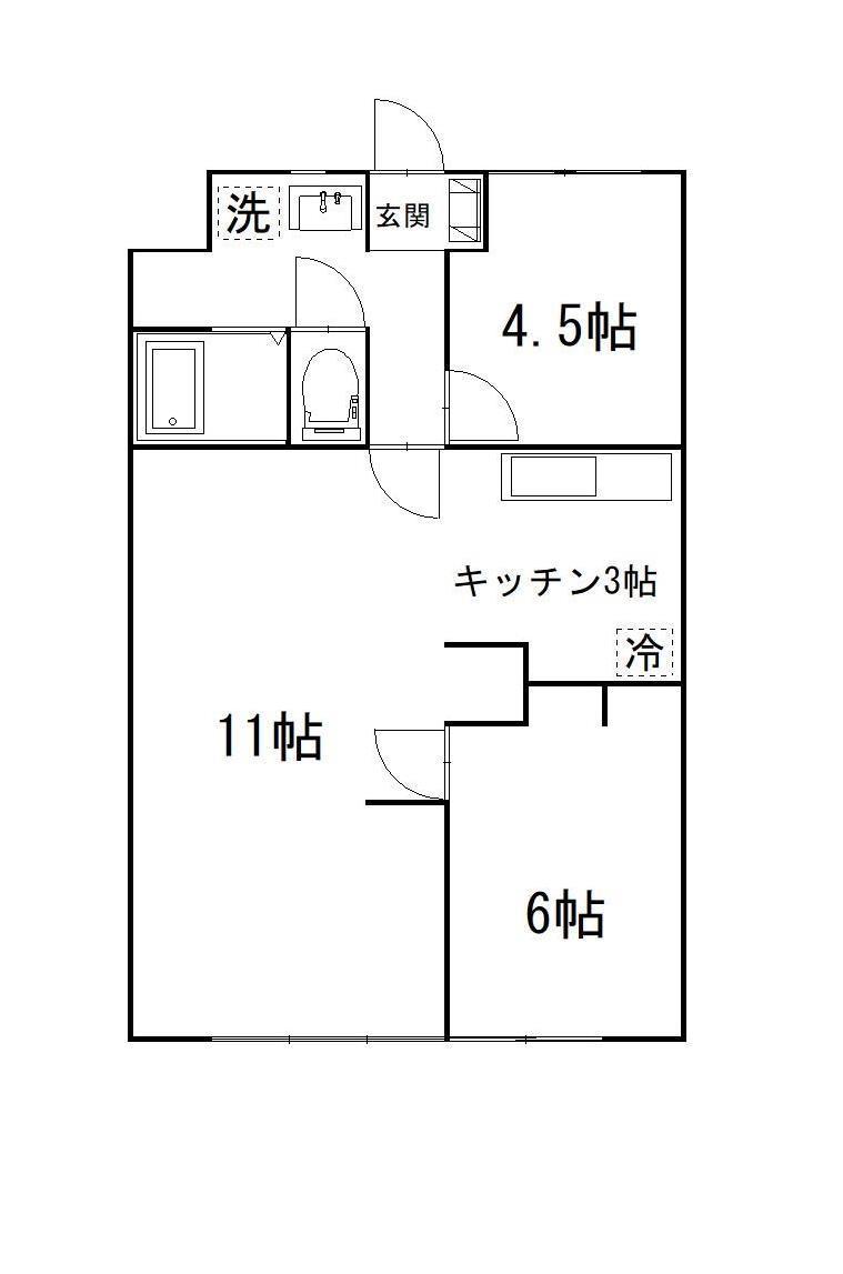 カツミマンション(2LDK/7階)の間取り写真