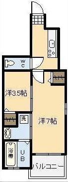 サンセールJ(1K/1階)の間取り写真