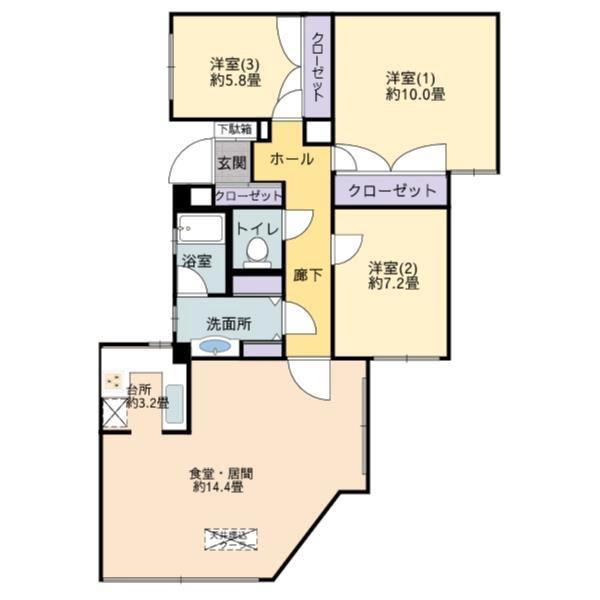 リブレ北新在家(3LDK/2階)の間取り写真