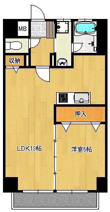 THE SQUARE・KOBAI PREMIUM(1LDK/4階)の間取り写真