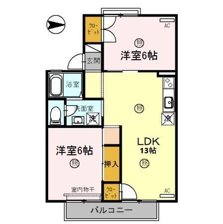 セジュール久保(2LDK/2階)の間取り写真