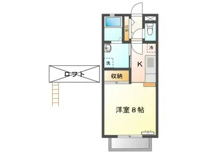 グリーングラス土岐(1K/2階)の間取り写真