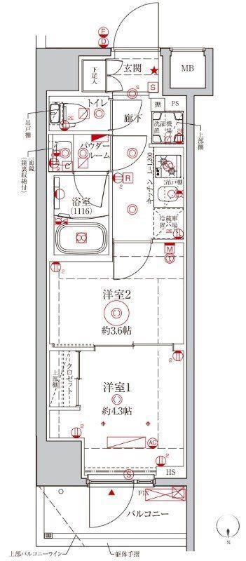 クレイシアIDZ王子フォレストヒルズ(2K/1階)の間取り写真