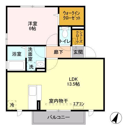 アスティオンIII(1LDK/2階)の間取り写真