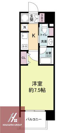 ヴィラセレーノ森小路(1K/6階)の間取り写真