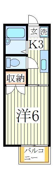プレジール鏑木(1K/2階)の間取り写真
