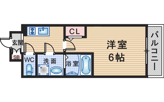 CREST TAPP 庄内(1K/10階)の間取り写真
