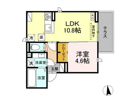 D-ROOM平和(1LDK/1階)の間取り写真