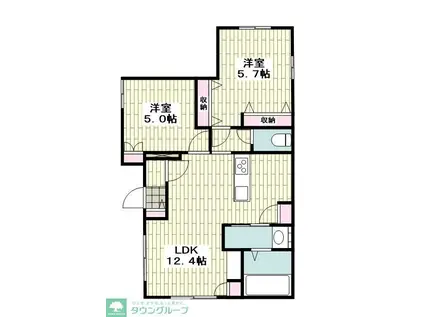 MAISON QUATTRO(2LDK/1階)の間取り写真