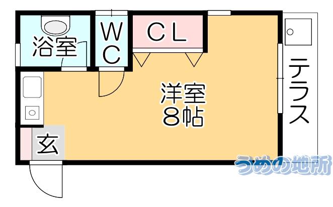 コーポレーヴ(ワンルーム/1階)の間取り写真