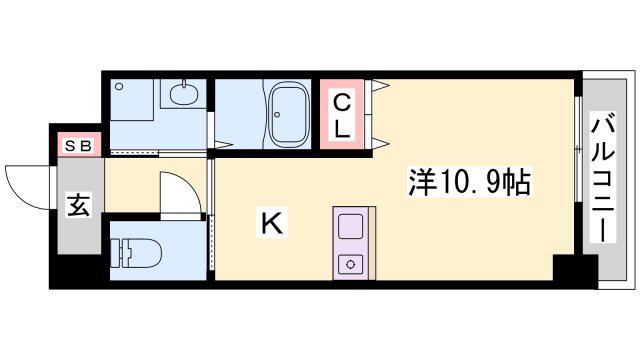 インタービレッジ高岡駅前(1K/4階)の間取り写真