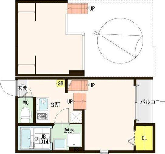 SAKURA COURT(1K/2階)の間取り写真