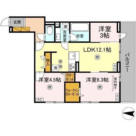 B-KUBUS(3LDK/2階)の間取り写真