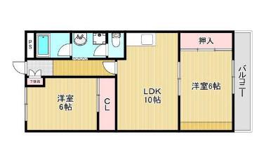 サンヒルズ光明池(2LDK/1階)の間取り写真