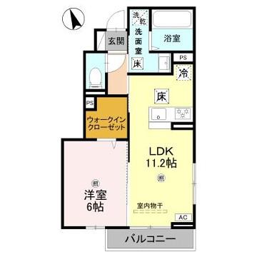 コーワロジデンス(1LDK/1階)の間取り写真