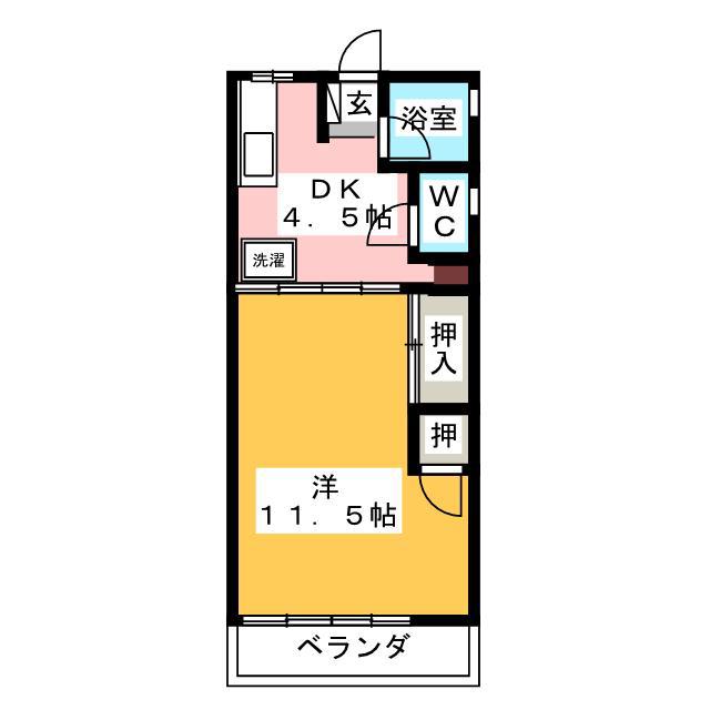 トリス岐阜(1DK/2階)の間取り写真