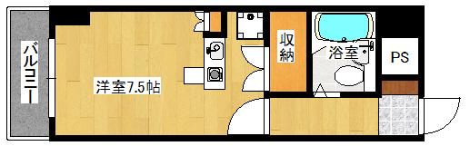 ヴェルソーヤスダ(ワンルーム/3階)の間取り写真