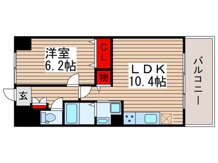 ブラウニーココ(1LDK/1階)の間取り写真