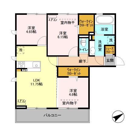HOLY LANDS(3LDK/3階)の間取り写真