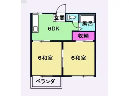 コート室ノ木(2DK/1階)の間取り写真