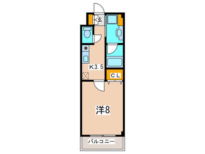 ベレッツァ(1K/3階)の間取り写真