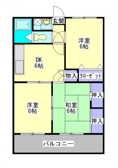 日の出マンション(3DK/2階)の間取り写真