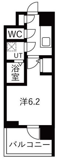 エスリードレジデンス梅田クラスシティ(1K/6階)の間取り写真