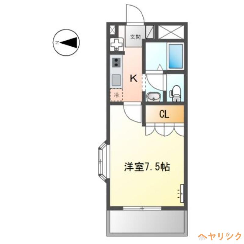 アート・ヒルズ(1K/2階)の間取り写真