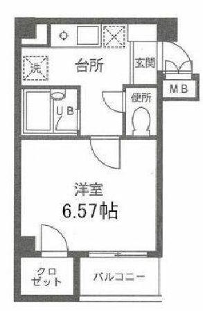 ベルテ正木(1K/2階)の間取り写真