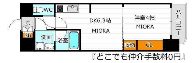 ソア長居駅前(1K/7階)の間取り写真