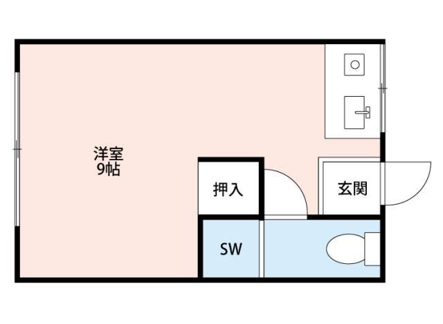 ハイブリッジフォレスト(ワンルーム/2階)の間取り写真