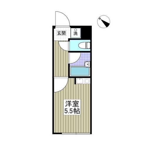 フラット5池上新町(ワンルーム/2階)の間取り写真