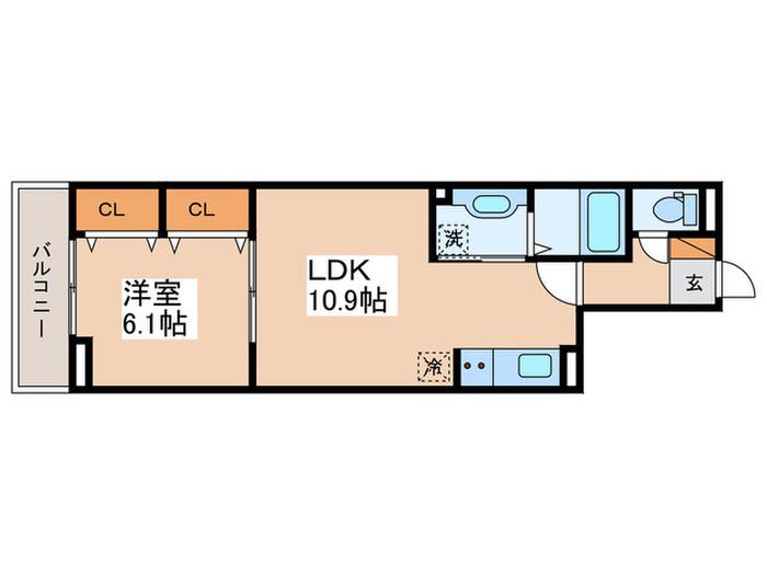 アンジュール大谷口(1LDK/3階)の間取り写真