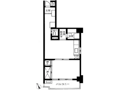 スカイフラット10(1DK/9階)の間取り写真